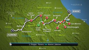 Karte der 1. Etappe der Tour de France 2024 (Foto: Sportschau)