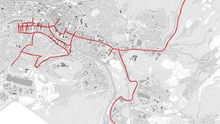 Deutschland Tour 2024 – Übersicht der Straßensperrungen in Saarbrücken (zum Vergrößern anklicken) (Foto: Landeshauptstadt Saarbrücken)