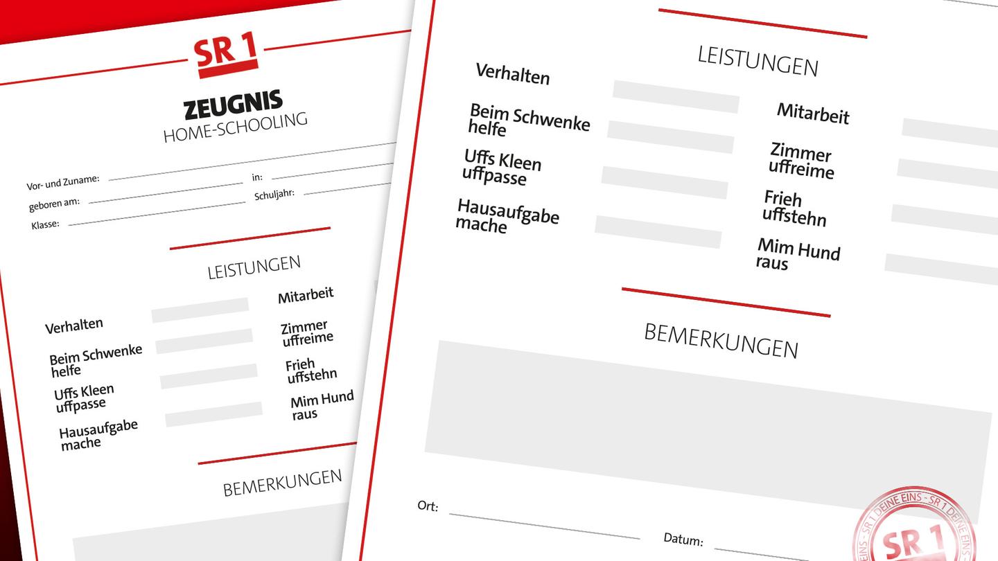 SR.de: Home-Schooling-Zeugnis zum Ausdrucken