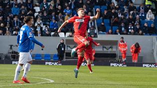 Robin Fellhauer (SV Elversberg) bejubelt das 1:0 gegen Darmstadt (Foto: IMAGO / Jan Huebner)