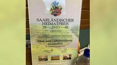 Urkunde Saarländischer Heimatpreis für den Obst- und Gartenbauverein Gresaubach (Foto: SR)